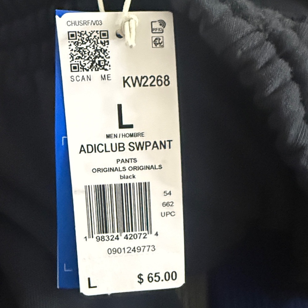 Adidas Club Black Graphic Logo Sweatpants Size L - Picture 2 of 16